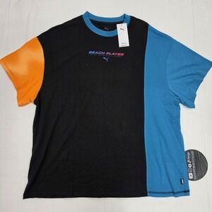 Puma Beach Player Venice Basketball League Colorblock T Shirt Mens Size XLarge